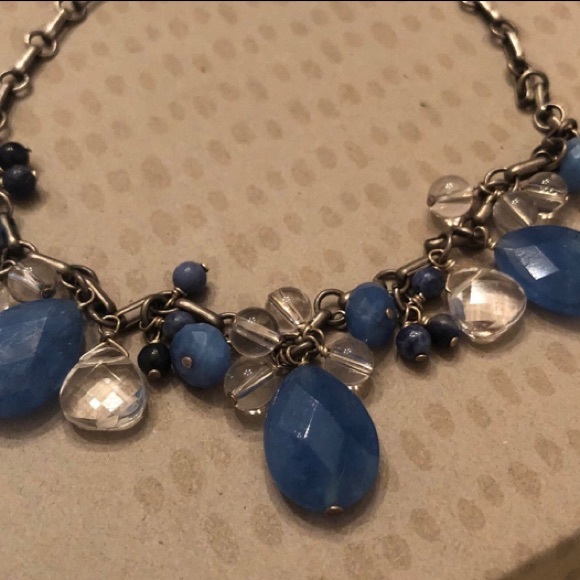 Vintage Silpada Sterling Silver Blue Quartz Sodalite and Crystal Necklace N1242 - Picture 5 of 10